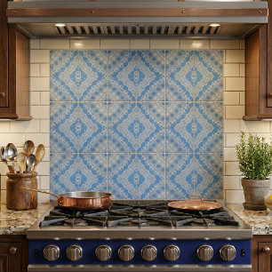 Carreau Ciment Vintage bleu à l'air Motif géométrique