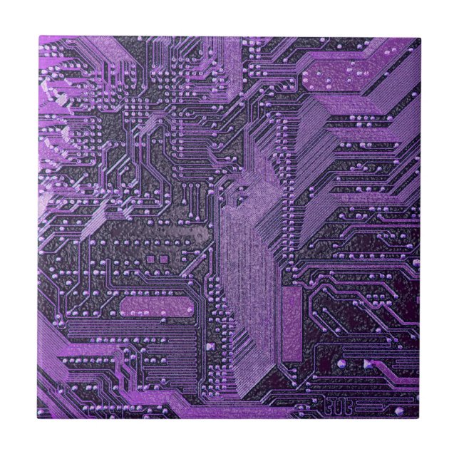 Carreau Circuit imprimé cybernétique violet technologie ar (Devant)
