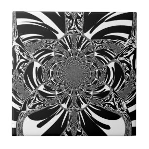 Carreau Circulaire Zebra Kaleidoscope Art