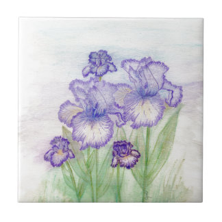 Carreau Cirque d'automne et iris d'art déco