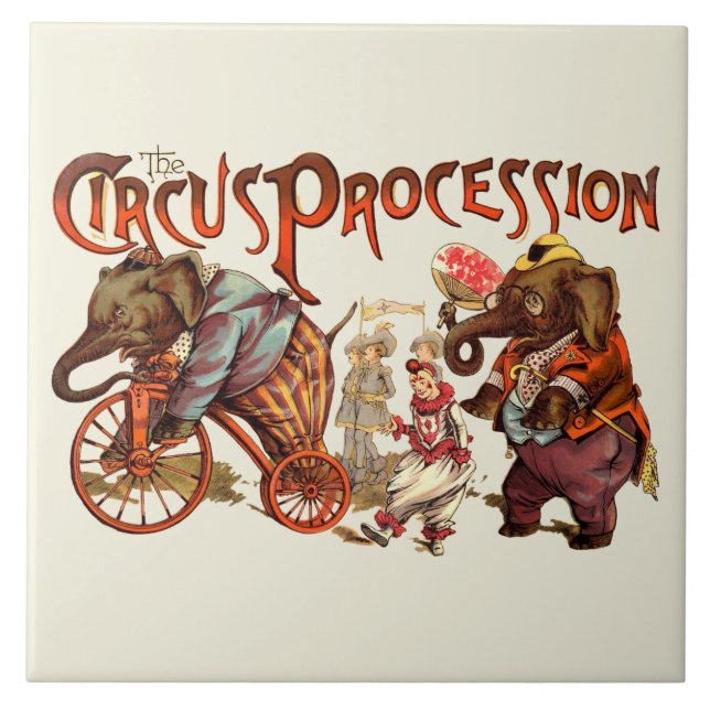 Carreau Cirque Procession Eléphant Art antique (Devant)