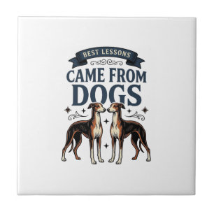 Carreau Citation Amoureux de Chien Gravure Vintage Typogra