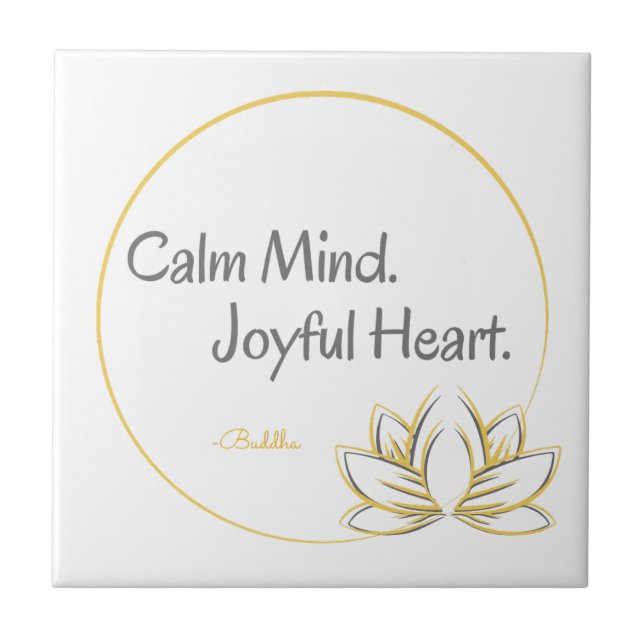 Carreau Citation de Bouddha Coeur joyeux et calme (Devant)