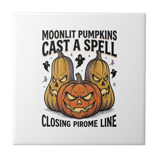 Carreau Citation de citrouille d'Halloween Jack O Lantern  (Devant)