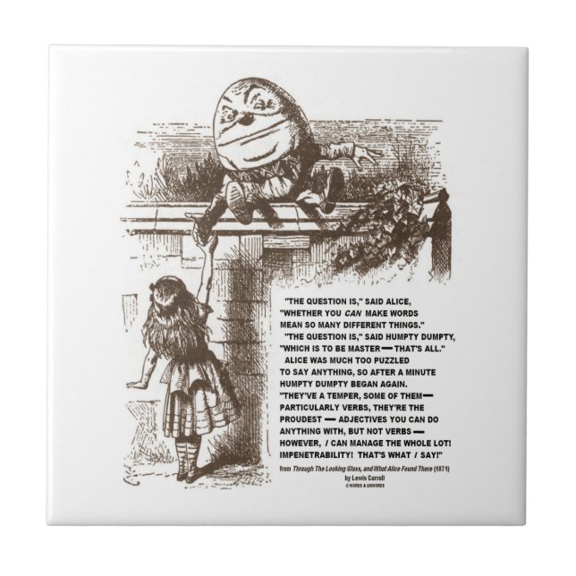 Carreau Citation de conversation d'Alice Humpty Dumpty du (Devant)