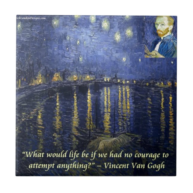 Carreau Citation de courage de Van Gogh (Devant)