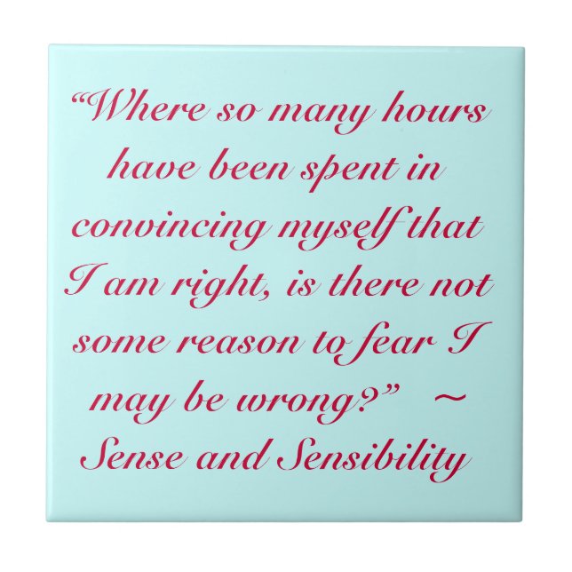 Carreau Citation de Jane Austen droite ou fausse (Devant)