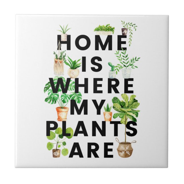 Carreau Citation de jardinage de plantes d'intérieur à l'a (Devant)