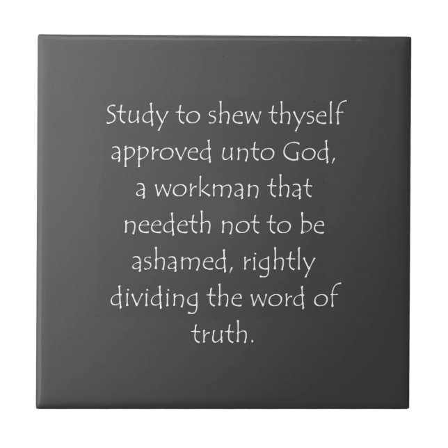 Carreau Citation de l'Écriture 2 Timothée 2 15 (Devant)