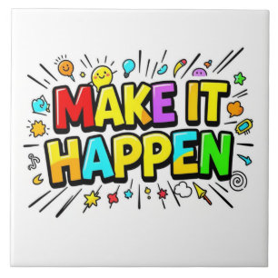 Carreau Citation de motivation colorée et audacieuse