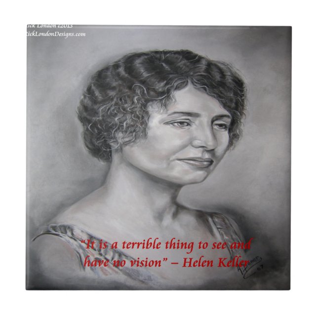 Carreau Citation de sagesse de vision d'Helen Keller (Devant)
