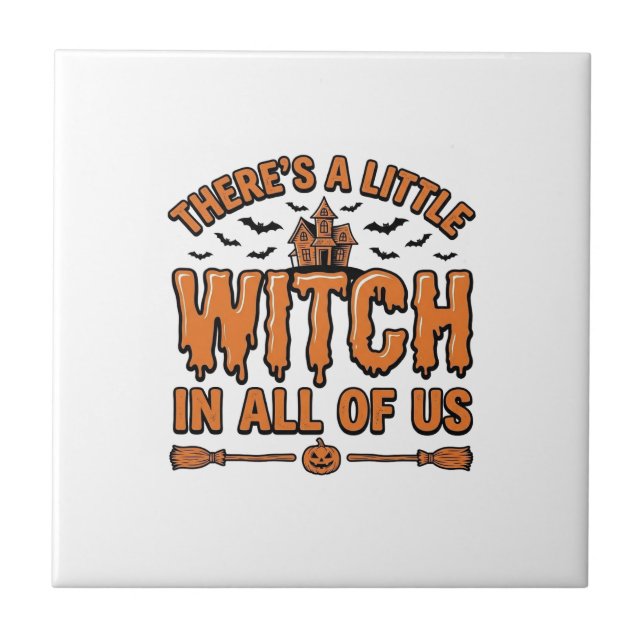 Carreau Citation de sorcière d'Halloween Design vectoriel  (Devant)