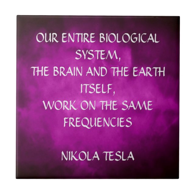 Carreau Citation de Tesla sur le violet (Devant)
