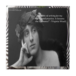 Carreau Citation d'écriture de Virginia Woolf avec des ray