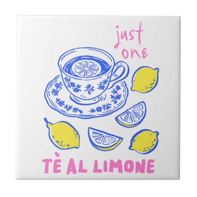 Carreau Citation d'été au citron dessinée à la main (Devant)