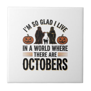 Carreau Citation Halloween Vintage Octobre Dessin Chat Cit