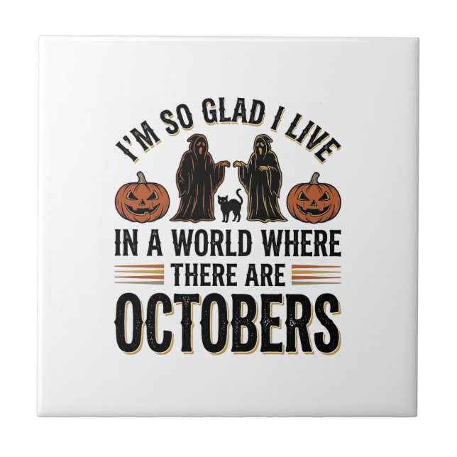 Carreau Citation Halloween Vintage Octobre Dessin Chat Cit (Devant)