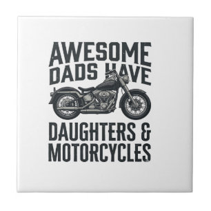 Carreau Citation Papa Fille Moto Vintage Vector Desi