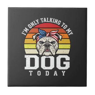 Carreau Citation Rétro Amusant pour Amateur de Bulldog
