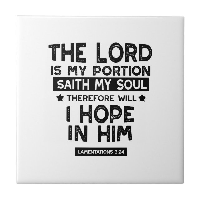 Carreau Citations de Lamentations 3:24 L'Éternel est ma Pa (Devant)