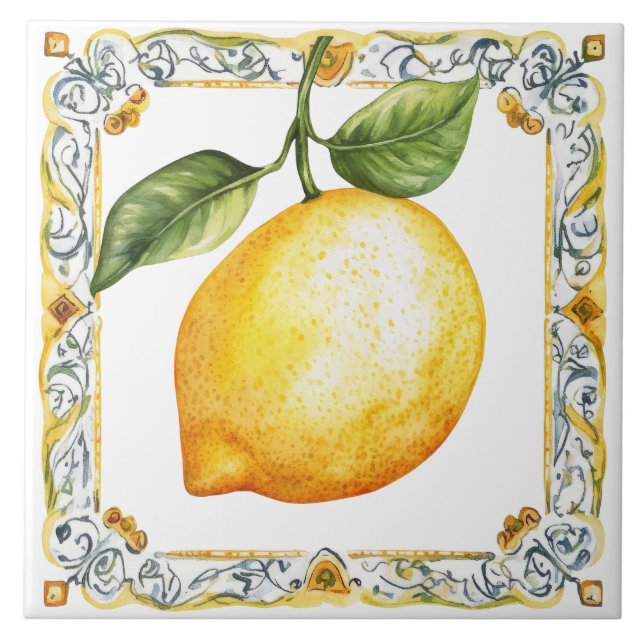 Carreau Citron Méditerranéen Rustique Toscane (Devant)