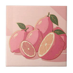 Carreau Citron Rose Moderne Féminin