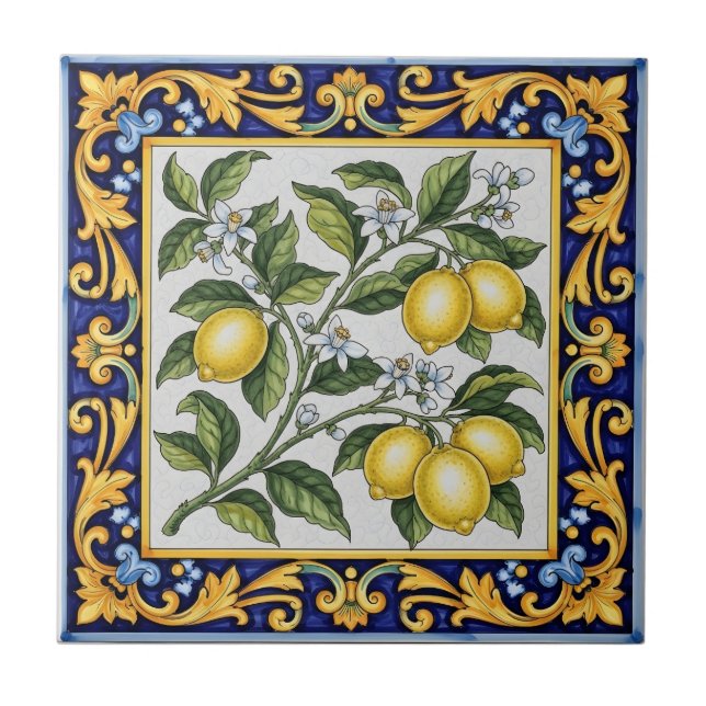 Carreau Citron traditionnel italien Majolique (Devant)