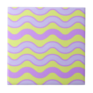 Carreau Citron Violet Rayure Groovy Moderne Printemps Été