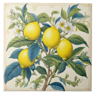 Carreau Citrons d'été méditerranéens