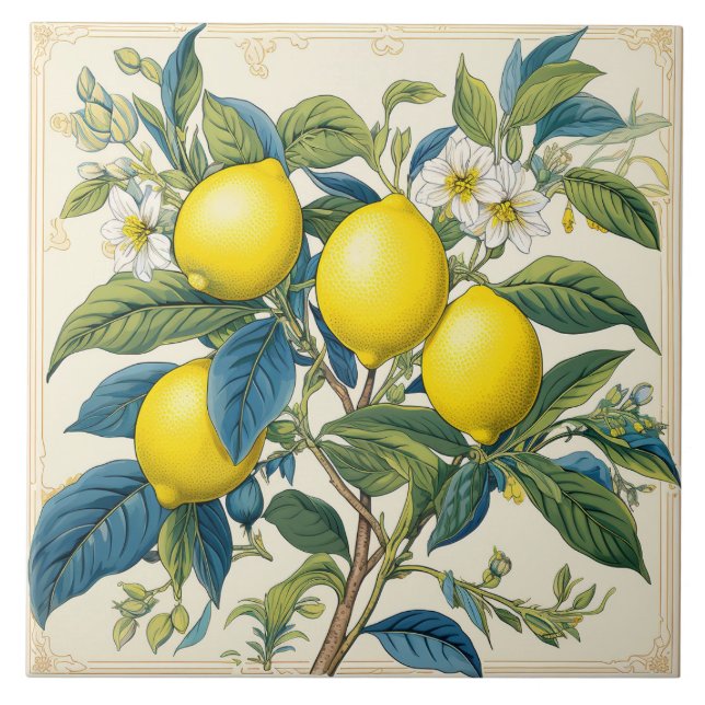 Carreau Citrons d'été méditerranéens (Devant)