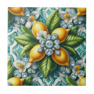 Carreau Citrons et diamants Art Déco
