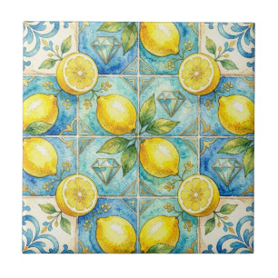 Carreau Citrons et diamants méditerranéens marocains
