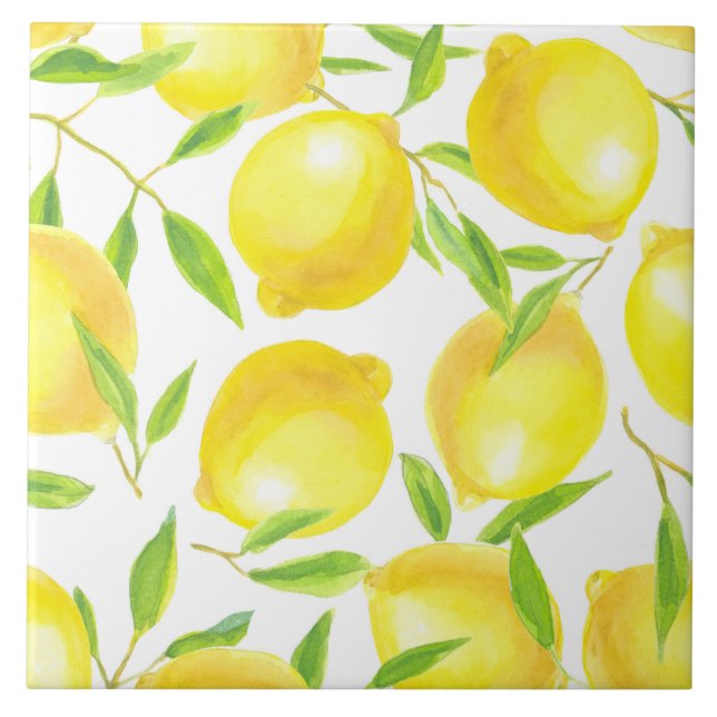 Carreau Citrons et motif feuille (Devant)