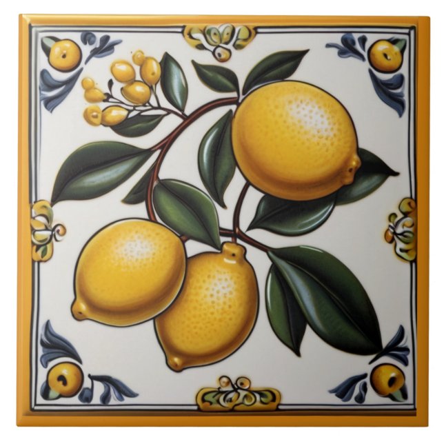 Carreau Citrons méditerranéens - Citrus italien Vintage (Devant)