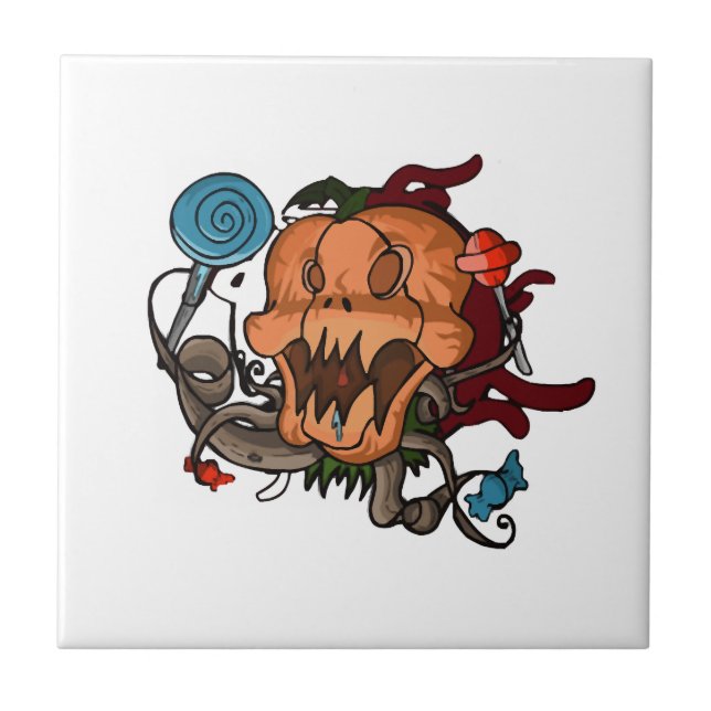 Carreau Citrouille d'Halloween                        (Devant)