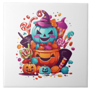 Carreau citrouille d'Halloween drôle