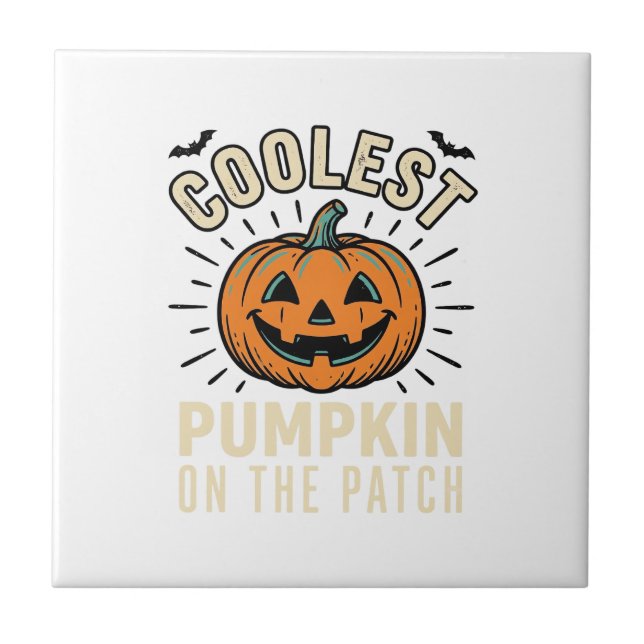 Carreau Citrouille d'Halloween la plus cool du jardin Vint (Devant)