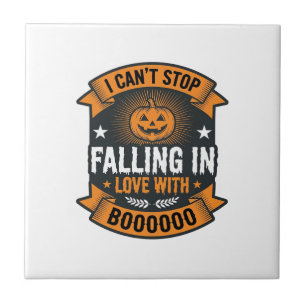 Carreau Citrouille d'Halloween tombant amoureuse Vintage T