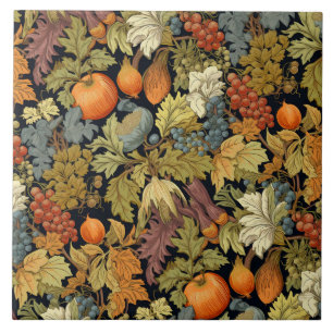 Carreau Citrouille feuille d'automne de William Morris vin