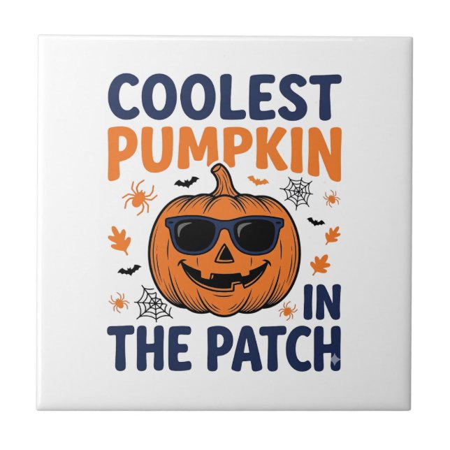 Carreau Citrouille la plus cool du patch Halloween Shirt_1 (Devant)