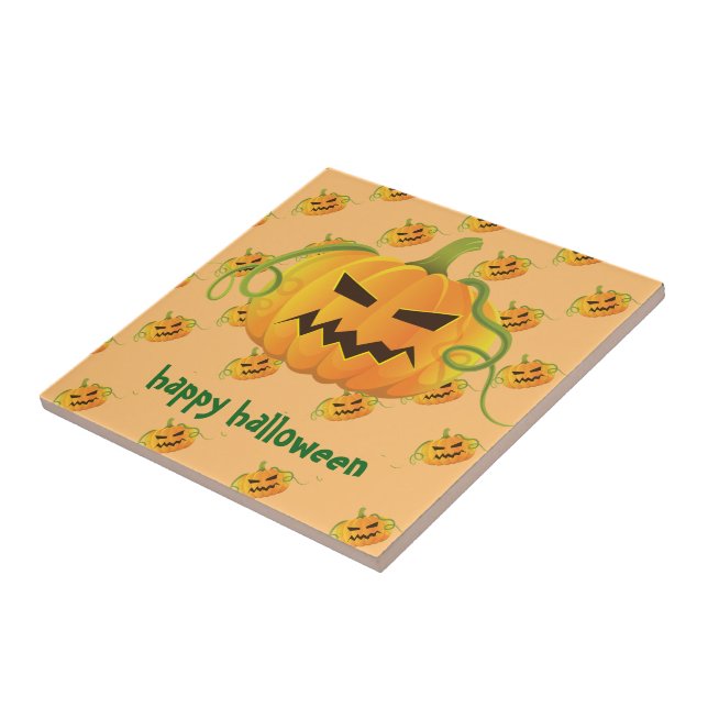 Carreau Citrouille Orange Halloween sans couture Motif (Côté)