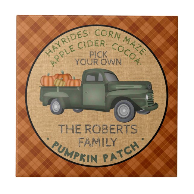 Carreau Citrouille rustique  Patch Farm Camion Vintage Aut (Devant)