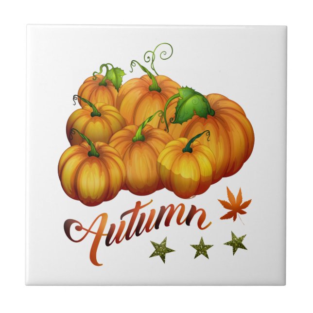 Carreau Citrouilles d'automne        (Devant)