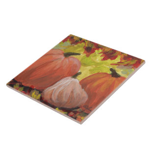 Carreau Citrouilles de Thanksgiving #2 Automne Feuilles d'