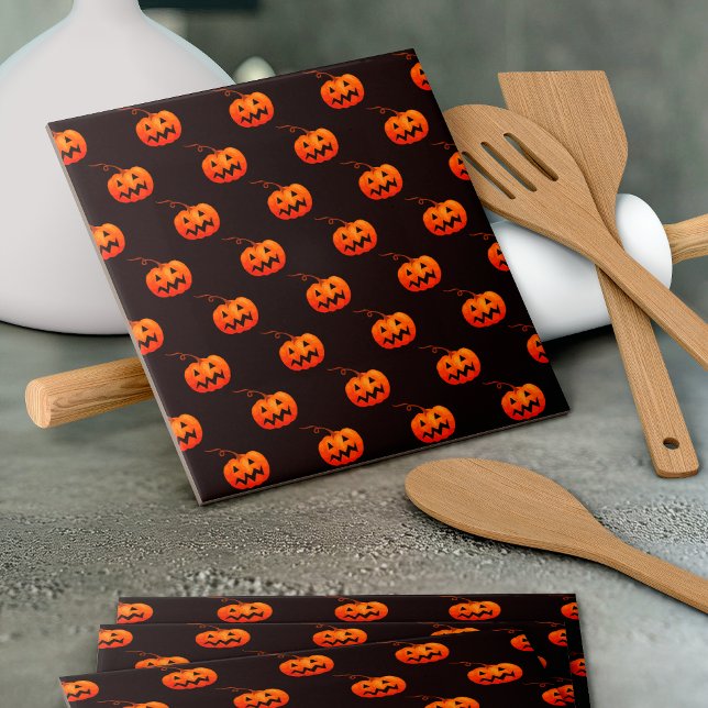 Carreau Citrouilles d'Halloween, Citrouilles Orange Trick  (Créateur téléchargé)