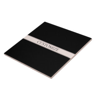 Carreau Clair rose pâle Bleu Bande et Élégant Texte modifi