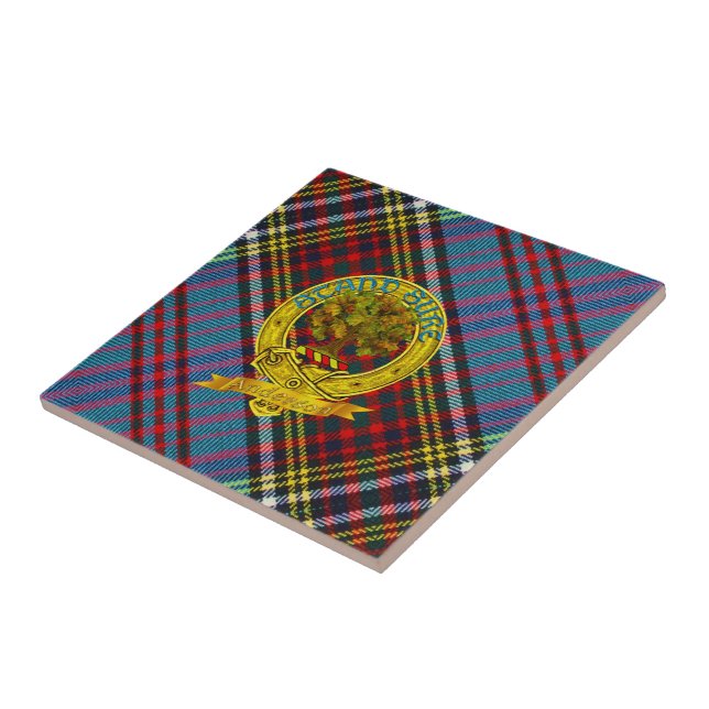 Carreau Clan Anderson Tartan et Motif (Côté)