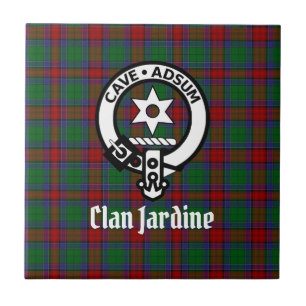 Carreau Clan Jardine Crest Badge et Tartan