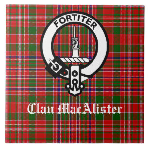 Carreau Clan MacAlister Crest Badge et Tartan