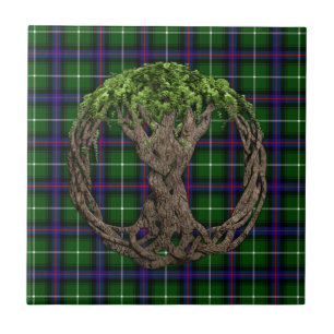 Carreau Clan MacDonald du tartan d'îles et de l'arbre